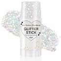 Mysense Rainbow Glitter Stick,Face Hair Body Glitter for Halloween Cosplay Mermaid Costume,Sparkling Chunky Glitter Makeup,Singer Concert Festival Rave Outfit Accessories for Women and Kids
