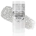 Mysense Silver Body Glitter Stick,Face Hair Glitter Makeup,Sparkling Mermaid Sequins Chunky Glitter Face Paint,Singer Concert Outfit Festival Rave Accessories for Women and Kids