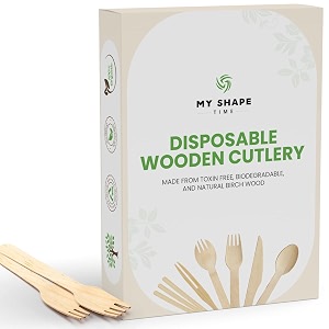disposable wooden fork 14cm wooden fork for eating wooden fork for office party weeding bbq cutlery eco-friendly wooden fork pack of 500