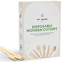 Disposable Wooden Fork 14cm Wooden Fork for Eating, Wooden Fork for Office, Party, Weeding BBQ Cutlery Eco-Friendly Wooden Fork (Pack of 500)
