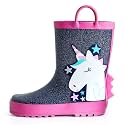mysoft Kid Rain Boots Toddler Rubber Waterproof Boot Boy Girl with Handle