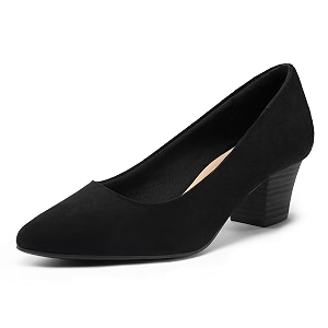 mysoft Womens Chunky Stacked Heel Pumps Closed