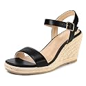 mysoft Women's Espadrille Wedge Sandals Square Open Toe Platform Sandals
