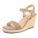 mysoft Women's Espadrille Wedge Sandals Square Open Toe Platform Sandals