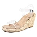 mysoft Women's Espadrille Wedge Sandals Square Open Toe Platform Sandals