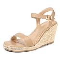 mysoft Women's Espadrille Wedge Sandals Square Open Toe Platform Sandals