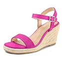 mysoft Women's Espadrille Wedge Sandals Square Open Toe Platform Sandals