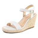 mysoft Women's Espadrille Wedge Sandals Square Open Toe Platform Sandals