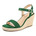 mysoft Women's Espadrille Wedge Sandals Square Open Toe Platform Sandals