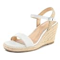 mysoft Women's Espadrille Wedge Sandals Square Open Toe Platform Sandals