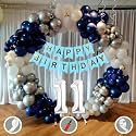 11th Birthday Decoration Items for Blue and White Theme Combination for Boys Girls | 50 Pcs Blue White Silver Balloon | Blue Birthday Banner | Balloon Pump | Arch Tape | Glue Dots