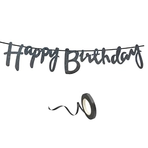 mystic toy store happy birthday decoration kit black for boys girls kids women adults twins car decorations decor celebration items item set combo reusable cursive banner