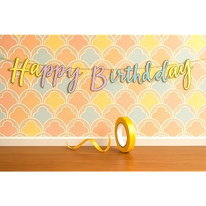 happy birthday decoration kit multicolour for boys girls kids women twins car decorations decor items item set combo reusable cursive banner