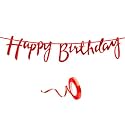 Happy Birthday Decoration Kit Red for Boys Girls Kids Women Twins Car Decorations Decor Celebration Items Item Set Combo Reusable Cursive Banner
