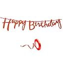 Happy Birthday Decoration Kit Orange for Boys Girls Kids Women Adults Twins Car Decorations Decor Celebration Items Item Set Combo Reusable Cursive Banner