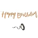 Happy Birthday Decoration Kit Rose Gold for Boys Girls Kids Women Twins Car Decorations Decor Celebration Items Item Set Combo Reusable Cursive Banner