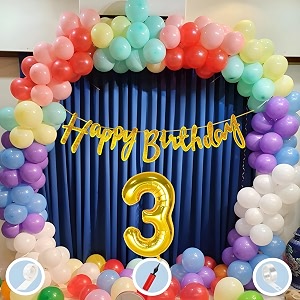 natural latex balloon paper banner 3rd multicolour birthday decoration for boy girl kid men women60pcs mix balloonsgold cursive glitter birthday bannerballoonpumparchtapegluedot