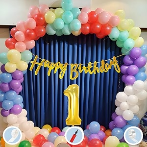 natural latex balloon paper banner 1st multicolour birthday decoration for boy girl kid men women60pcs mix balloonsgold cursive glitter birthday bannerballoonpumparchtapegluedot