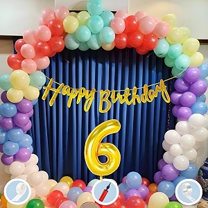 natural latex balloon paper banner 6th multicolour birthday decoration for boy girl kid men women60pcs mix balloonsgold cursive glitter birthday bannerballoonpumparchtapegluedot