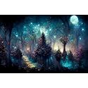 Mystical Dark Forest Aquarium Background Fantasy Glowing Neon Light Forest World Terrarium Background Mysterious Foggy Forest with Path Fish Tank Background Forest Aquarium Backdrop 24x16in