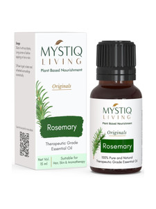 mystiq living rosemary essential oil for hair growth - 100 pure steam distilled rosemary oil 15 ml