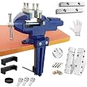 MYTEC Bench Vise or Table Vise, multifunctional jaw, multi-functional Combined Vise with Quick Adjustment, Universal Rotate 360° Work Clamp-On Vise, 3.3" blue