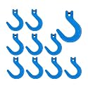 Mytee Products 10 Pack 3/8" Grade 100 Clevis Foundry Hook - WLL 8800 LBS - Blue Clevis Hook for Towing, Lifting &amp; Rigging