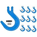 Mytee Products 10 Pack 5/8" Grade 100 Clevis Foundry Hook - WLL 8800 LBS - Blue Clevis Hook for Towing, Lifting & Rigging
