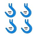 Mytee Products 4 Pack 3/8" Grade 100 Clevis Foundry Hook - WLL 8800 LBS - Blue Clevis Hook for Towing, Lifting &amp; Rigging