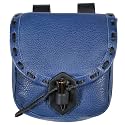 Mythrojan Belt Pouch Viking Leather Belt Bag Medieval Bag Renaissance Costume Accessories LARP Waist Bag Cosplay Coin Purse Antique Vintage Coin Pouch - Blue