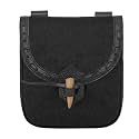 Mythrojan Leather Belt Pouch Medieval Original Leather Bag Costume Accessories Pouch Viking Belt Coin Bag (Canvas Pouch, Ebony Black)