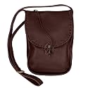 Mythrojan Medieval Leather Shoulder Bag Renaissance Crossbody Bag with Adjustable Strap, Ren Faire Vintage Messenger Bag for iPad, Tablet, Viking Genuine Leather Bag for Men Women - Brown, 11" x 9"