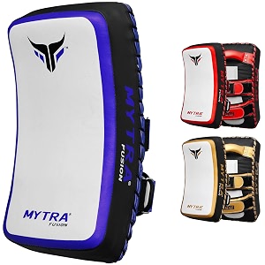 mytra fusion thai pad kick shield mma kickboxing muay thai training pad arm pad strike shield white blue single