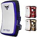 Mytra Fusion Thai pad Kick Shield MMA Kickboxing Muay Thai Training pad arm pad Strike Shield (White Blue, Single)
