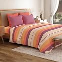 Mytrident Bedsheet for Double Bed King Size |108" x 108" | Brooke Red