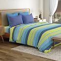 Mytrident Bedsheet for Double Bed King Size |108" x 108" | Brooke Blue