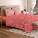 Mytrident Bedsheet for Double Bed King Size |108" x 108" | Blair Red