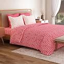 Mytrident Bedsheet for Double Bed King Size |108" x 108" | Domino Pink