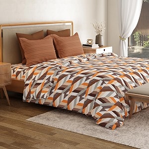 mytrident bedsheet for double bed queen size 90 inches x 100 inches  kimberly brown