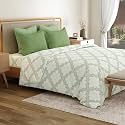 Mytrident Bedsheet for Double Bed Queen Size |90 Inches x 100 Inches | Harper Green