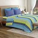 Mytrident Bedsheet for Double Bed Queen Size |90 Inches x 100 Inches | Brooke Blue