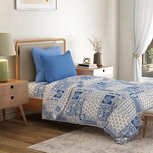 mytrident bedsheet for single bed cotton  6034 x 9034  agatha blue