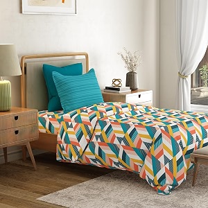 mytrident bedsheet for single bed cotton  6034 x 9034  kimberly blue