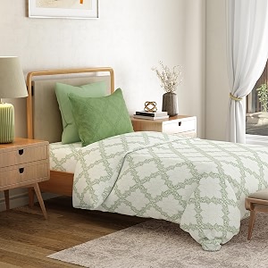 mytrident bedsheet for single bed cotton  6034 x 9034  harper green