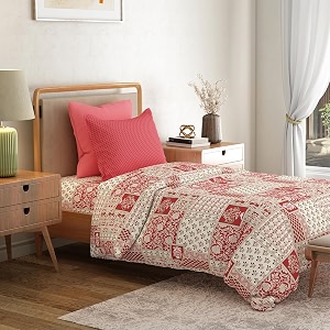 mytrident bedsheet for single bed cotton  6034 x 9034  agatha red