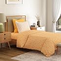 Mytrident Bedsheet for Single Bed Cotton | 60" x 90" | Domino Ochre
