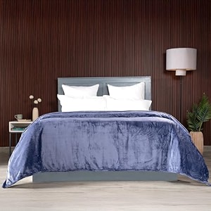 mytrident home essential style me solid double flannel blanket 290gsm 100 polyster glacier