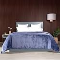 MYTRIDENT Home Essential Style me Solid Double Flannel Blanket, 290GSM, 100% Polyster, Glacier