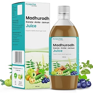 myupchar ayurveda madhurodh juice 1l  with karela jamun tulsi amp guduchi