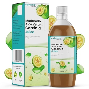 myupchar ayurveda medarodh garcinia juice - 1l  boosts immune system  with garcinia cambogia amp aloe vera